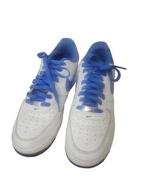 Nike Air Force 1 Low White & Royal Blue Mens Sneakers Size 10.5 - Classic Style